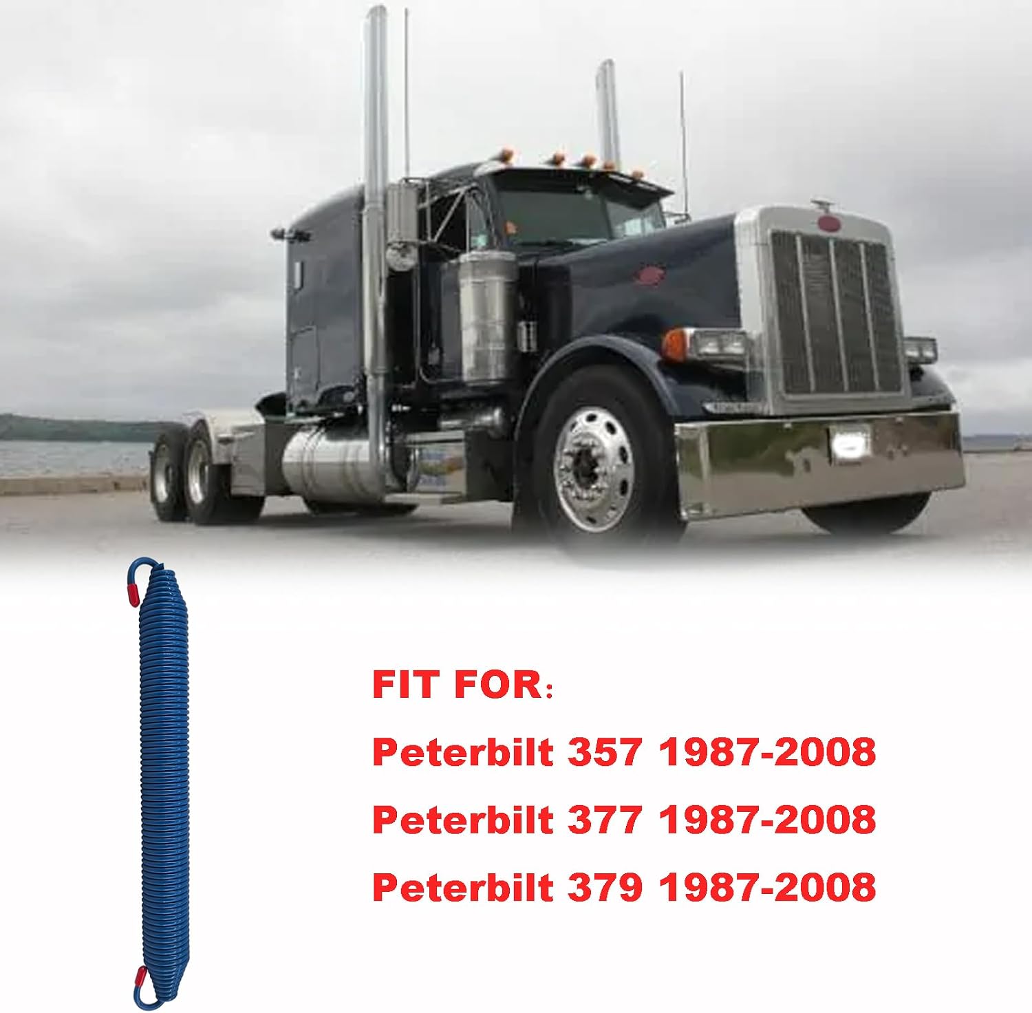13-04638 Hood Spring Fit For 1987-2008 Peterbilt 357 377 379 Truck, Blue