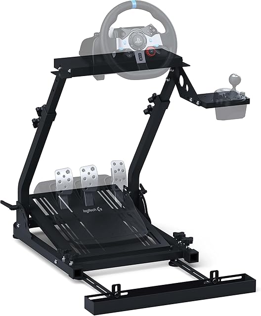 GT OMEGA Classic Wheel Stand Steering Wheel Stand for Logitech Steering Wheel G923, Logitech G29, Logitech G920 with Chair Link - Thrustmaster T300, T500 TX & TH8A - PS4 Xbox