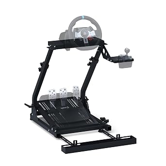 GT OMEGA Classic Wheel Stand - Compatible with Logitech G923, G29, G920 and Thrustmaster T300, T500, TX & TH8A, with a Chair Link