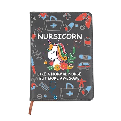 BNQL Nursicorn Nurse Gifts Nurse Leather Notebook Journal Funny Nursicorn RN NP Nursing Gifts Appreciation Birthday Gifts for Nurse (nurse Nursicorn