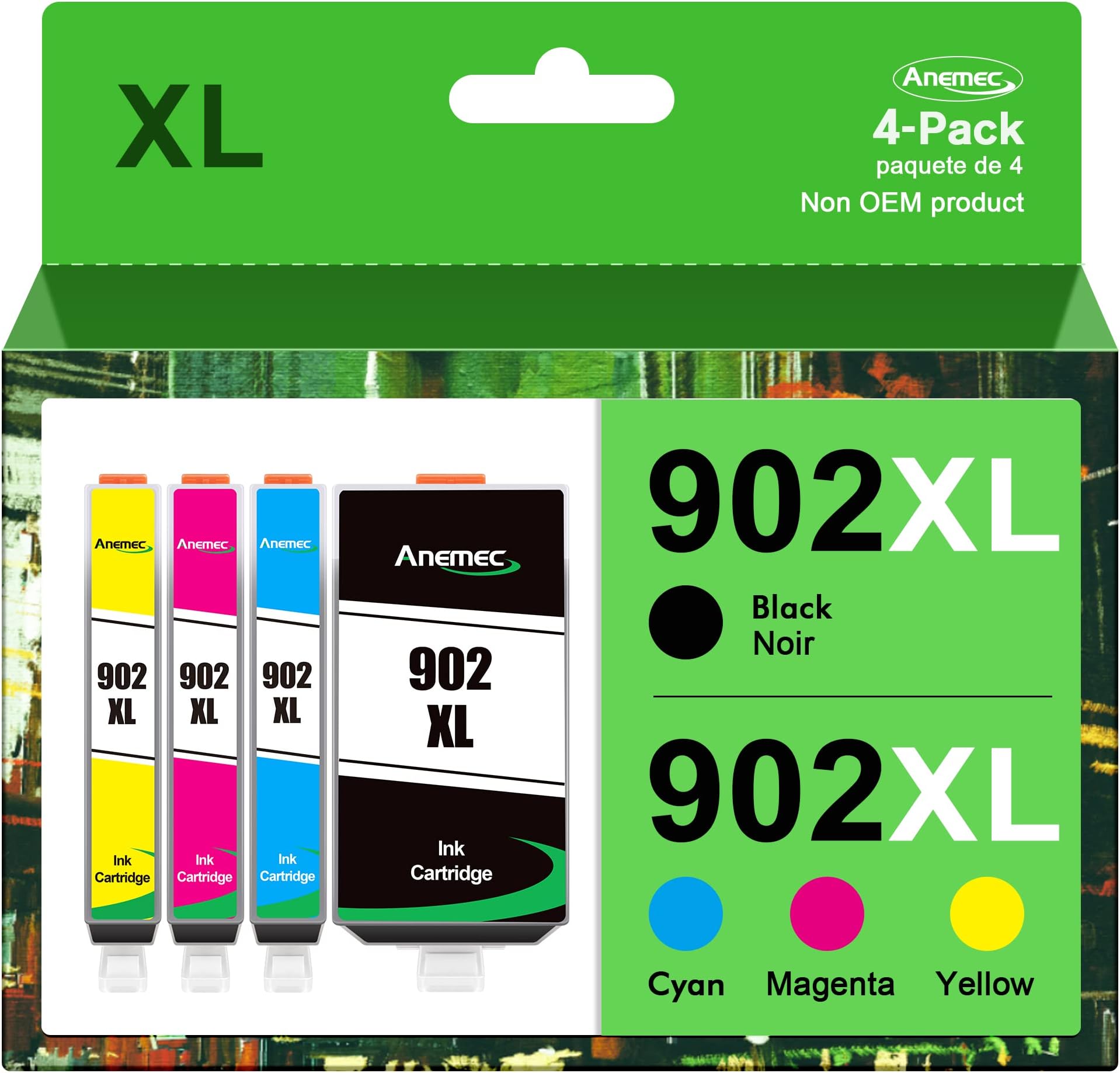 Anemec 902 902XL Ink Cartridges Replacement for HP 902XL