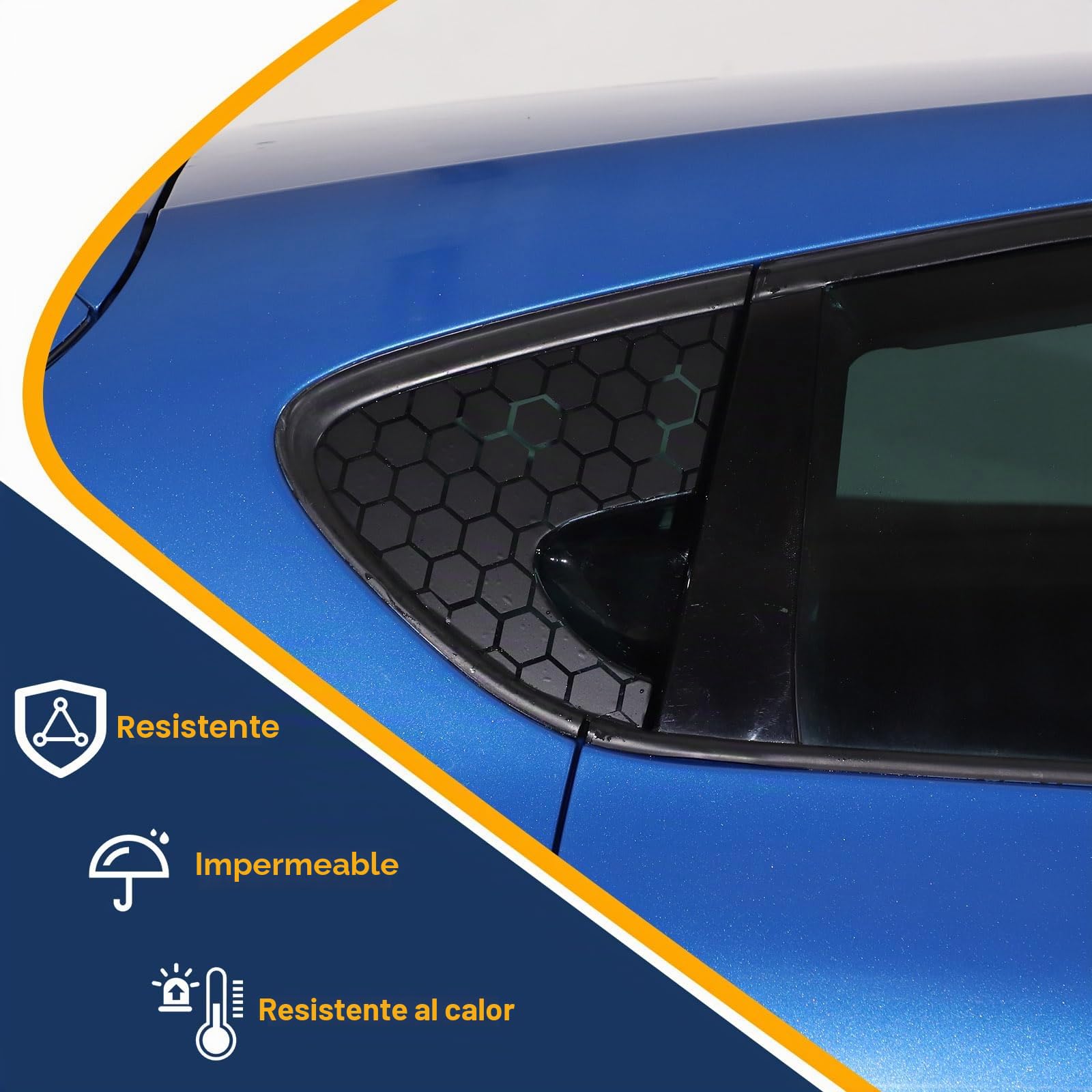 METYOUCAR Coche trasero pegatinas de ventana para SEAT Leon MK2 2008-2012, gran panal