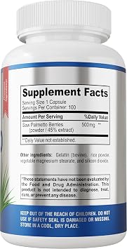 YUMMYVITE Extra Strength Saw Palmetto, 100 Capsules