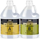 TAKIMO 1 Gallon 3×UV Resistant Resin Kit,No Bubble & Crystal Clear Epoxy Resin for Coating, Casting, Table Top,DIY, Bar Top, River Tables, Resin Art, Wood with High Gloss Finish