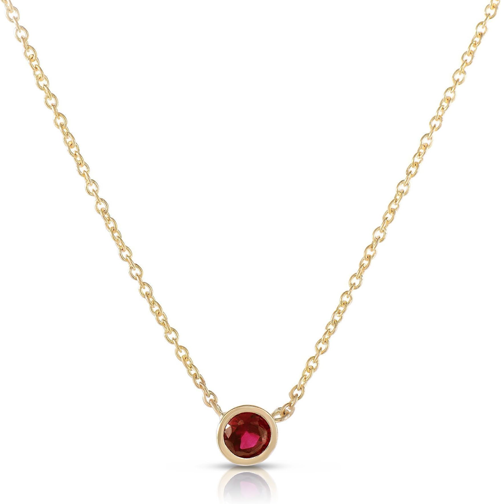 Ruby Solitaire Necklace