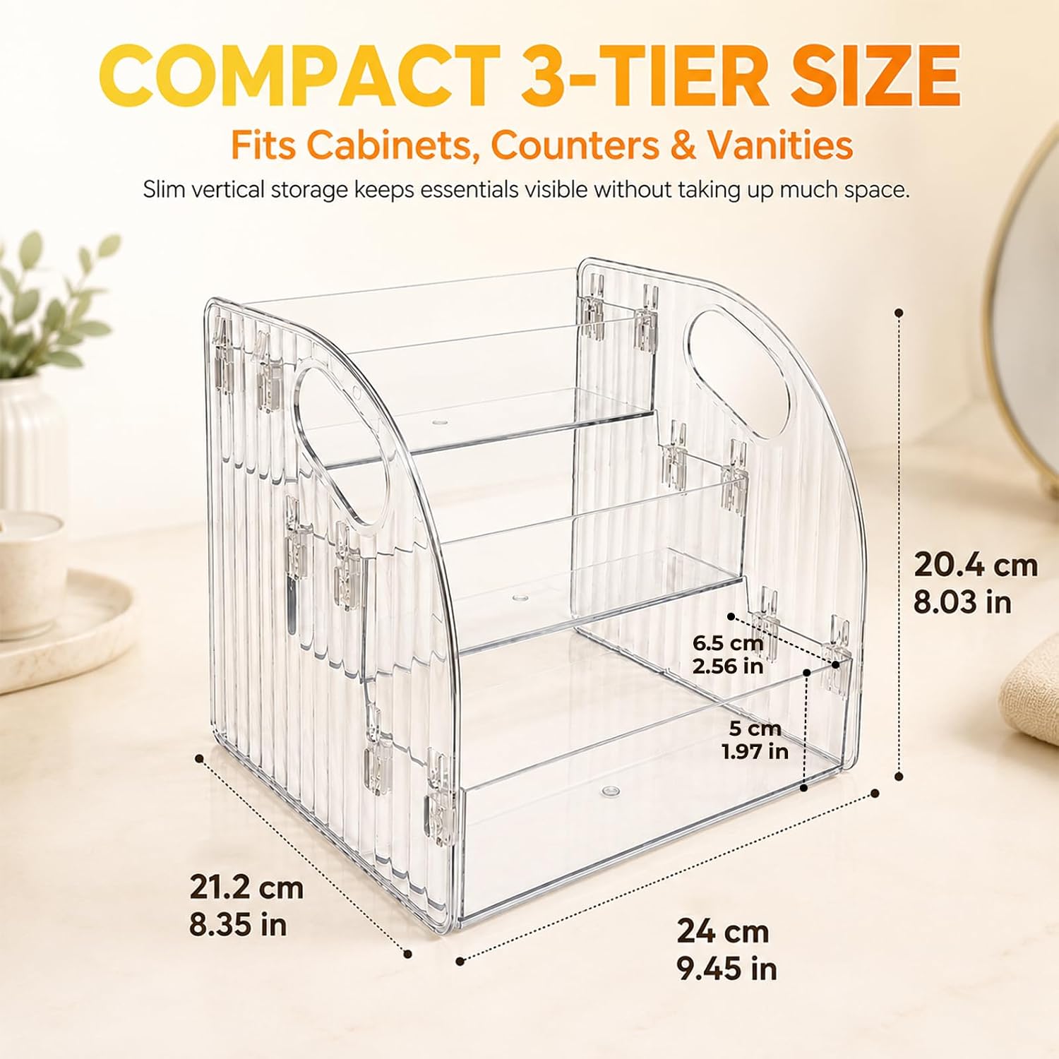 3-Tier Vitamin Storage Organizer, Organizer For Vitamin Bottles And Medicine Bottle, Multifunctional Bin for Beauty Supplies, Household Bathroom Counter Rack ，Style (C)