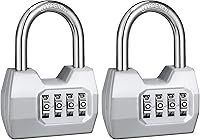 Vista 32 de 1 Pack disecu Candado de Combinación de 4 Dígitos, Candado Impermeable para Exteriores para Casillero de Gimnasio Escolar, Cerca, Portón, Cobertizo