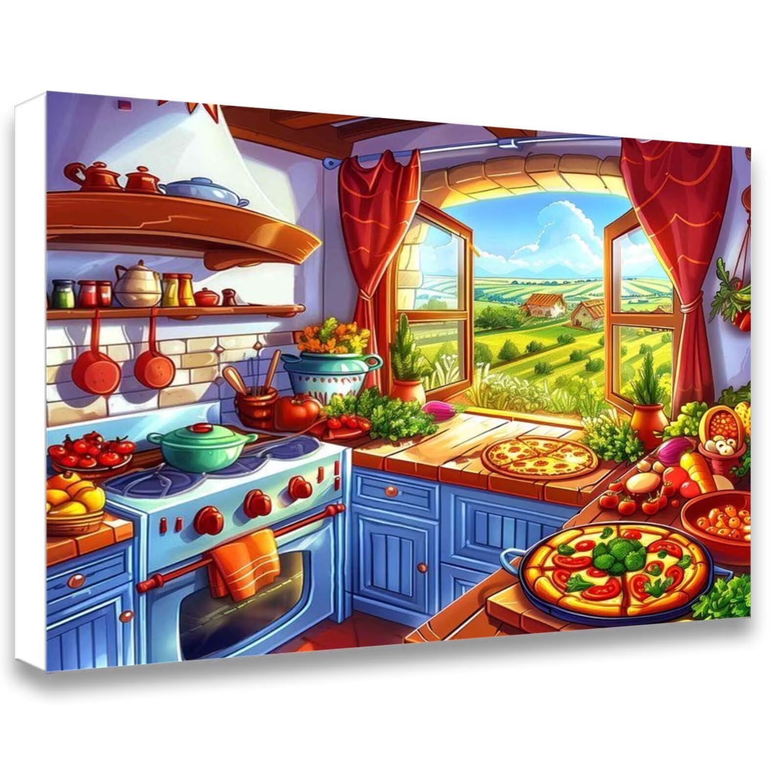 cuisine Peinture Numero Adulte, Avec Pinceau and Acrylique - 60x80cm j0-545