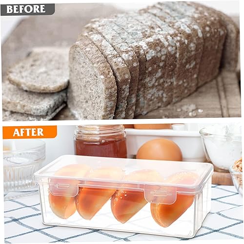 Miniatura 2 de Housoutil Caja de almacenamiento de pan de 2 piezas, organizador de plástico transparente, contenedor de grano de café, caja de almacenamiento de