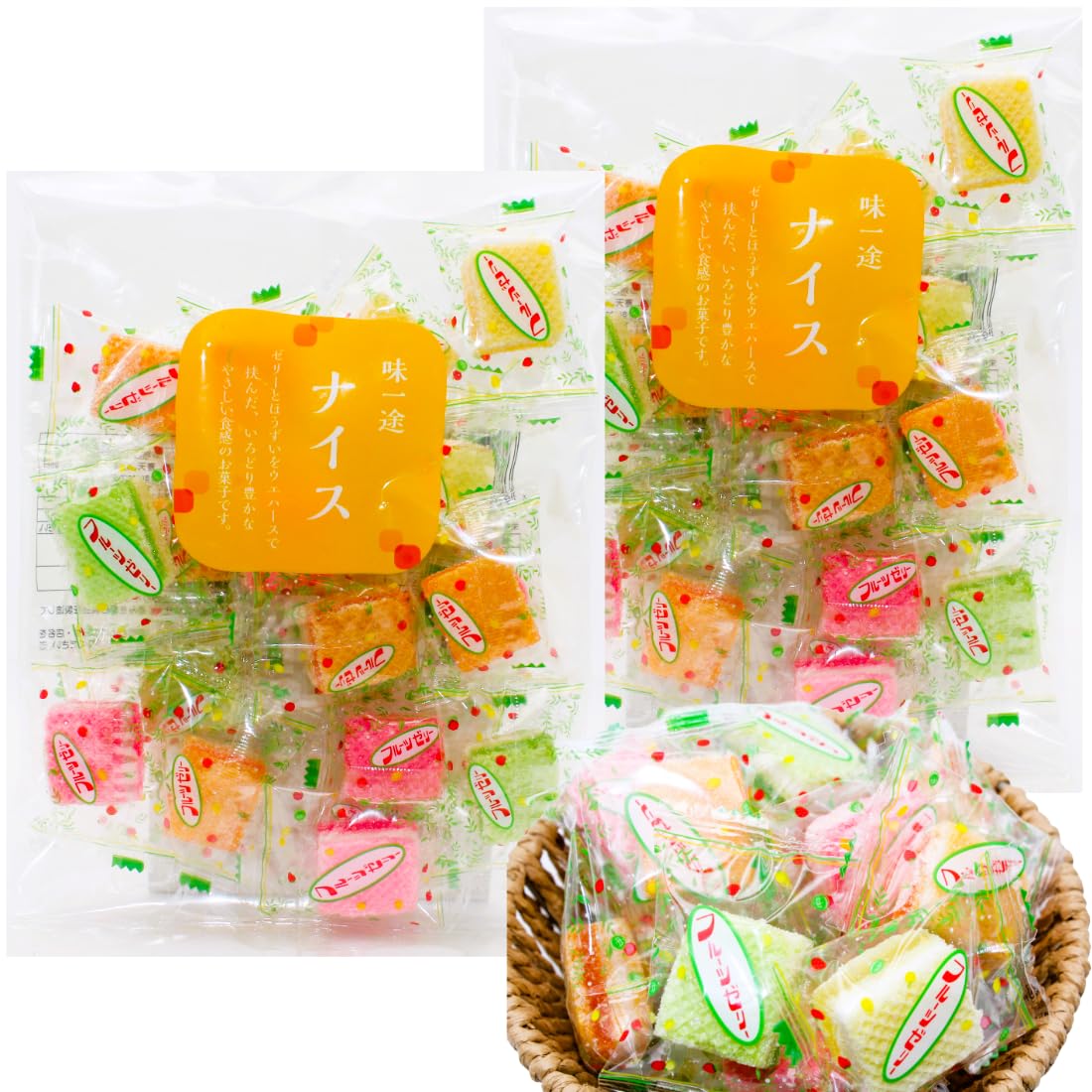 Amazon.co.jp: ウエハースゼリー 「ナイス」140g ×2袋 半生菓子