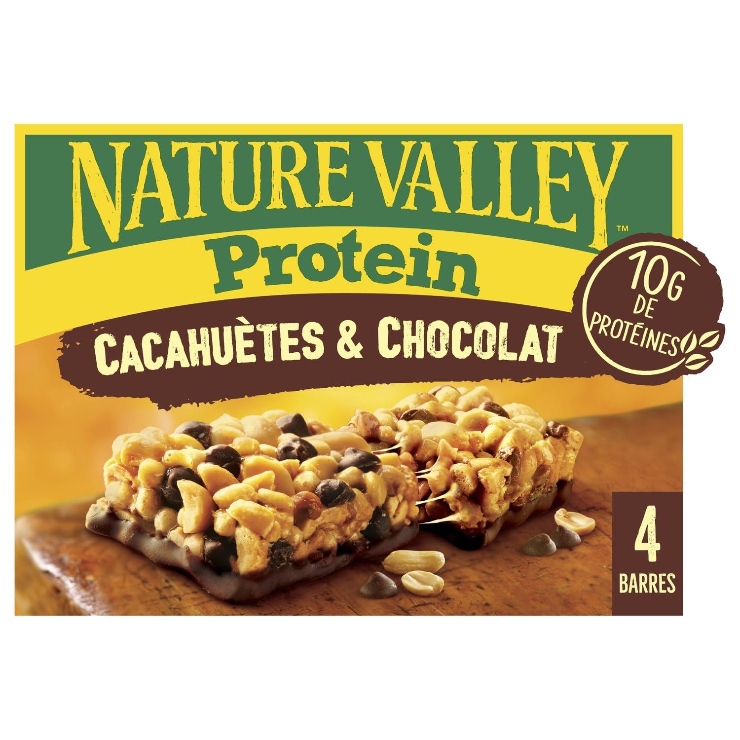 PROTEIN NATUR. VALL. – Barres Protéinées Sans Gluten, Saveur Cacahuètes & Chocolat (4x40g) - Lot de 4 - vendu par Lot