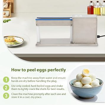 Automatic Quail Egg Peeler, 28W Motor & Stainless Steel Quail Egg Peeler, Effortless Peels in Seconds for Commercial/Home Use, 110V