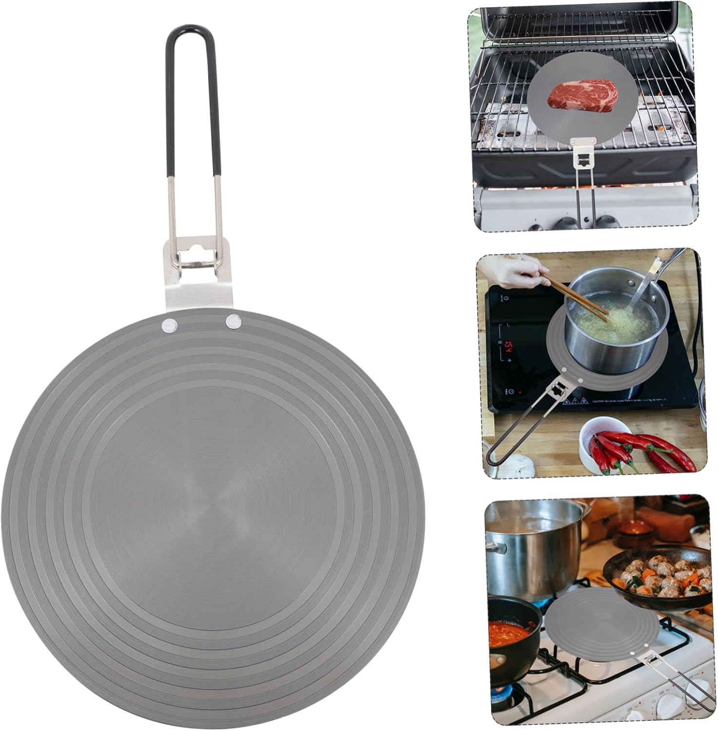 Aluminum Thawing Tray with Handle Nonslip Heat Conduction Plate for Meat Defrosting Multipurpose Kitchen Heat Collector for Home Cooking
