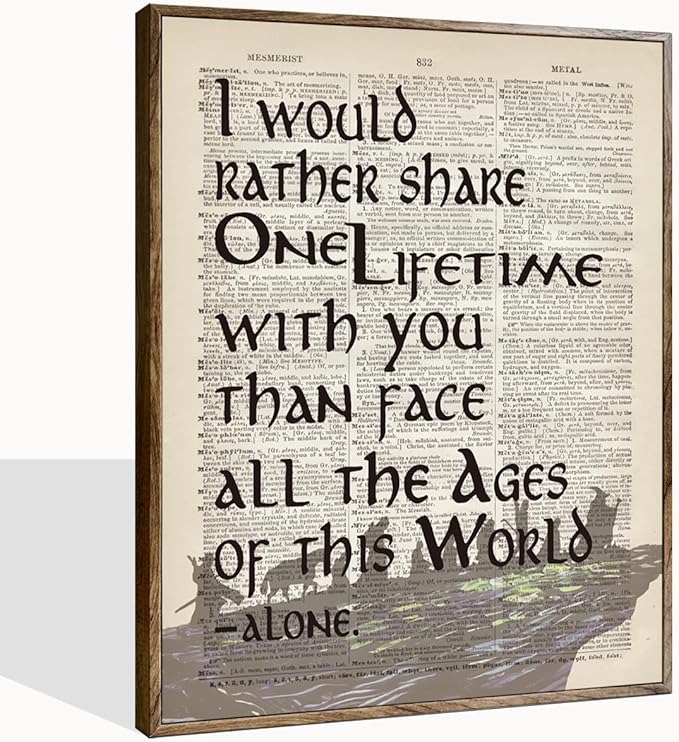 Le Seigneur des anneaux revient après 25 ans 9 71GfBpBy tL. AC SX679 Lord of the Rings Framed Poster - I Would Rather Share One Lifetime - Arwen, LOTR Birthday Decor, 12x15