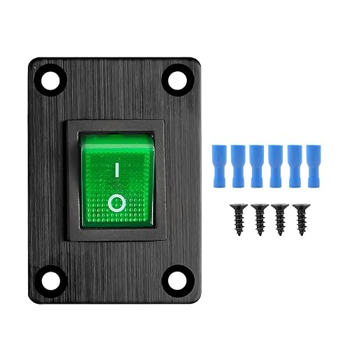 Miniatura 7 de GUETNEU Interruptor basculante azul KCD1 para barco, interruptor de panel SPST de 2 posiciones de 2 pines 6A 250VCA 10A 125VAC, con 4 terminales