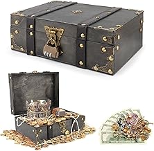 Vintage Mini Wooden Chest with Combination Lock, 24 x 16 x 10 cm – Small Vintage Pirate Treasure Chest