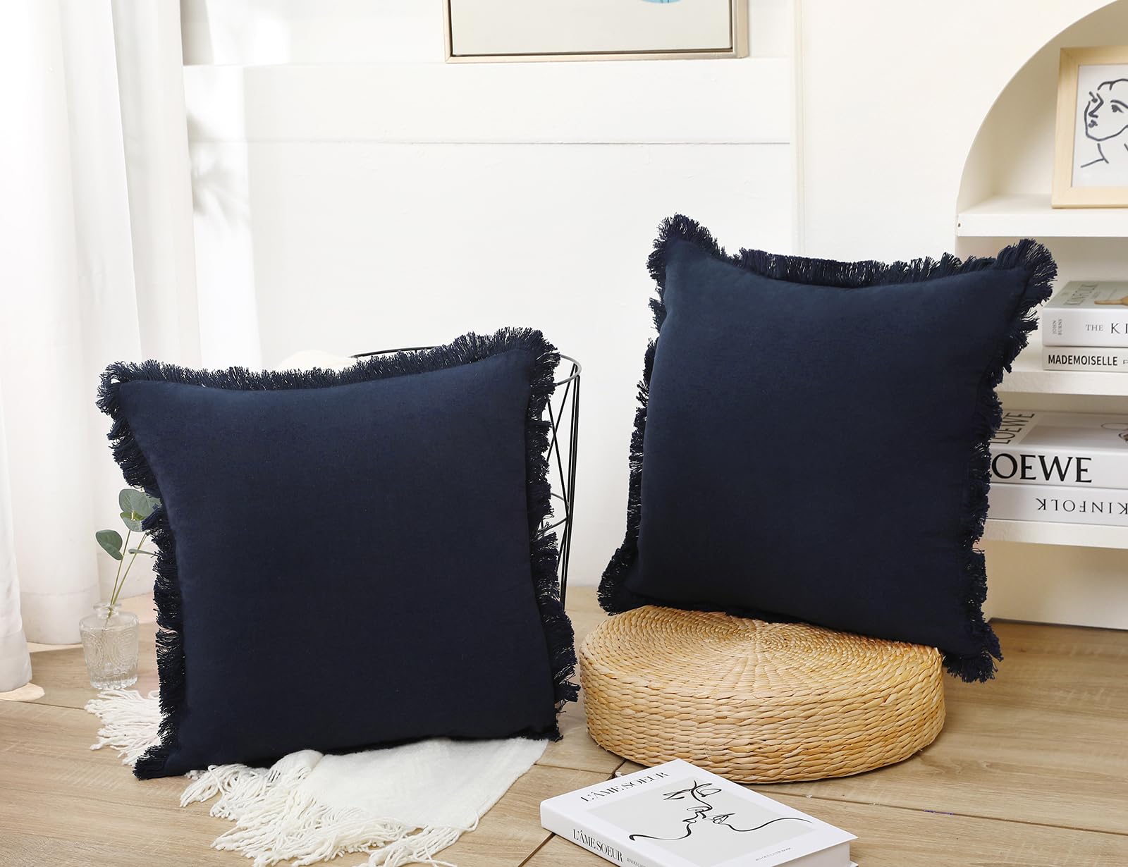 Federe Per Cuscino Stile Bohémien - Set Da 2, 45x45 Cm, Bianco E Grigio, Per Divano E Letto - 4