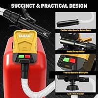 Vista 5 de Bomba de transferencia de combustible alimentada por batería, 3.2 GPM sin derrames, bomba de sifón portátil de gasolina con 3 adaptadores, manguera
