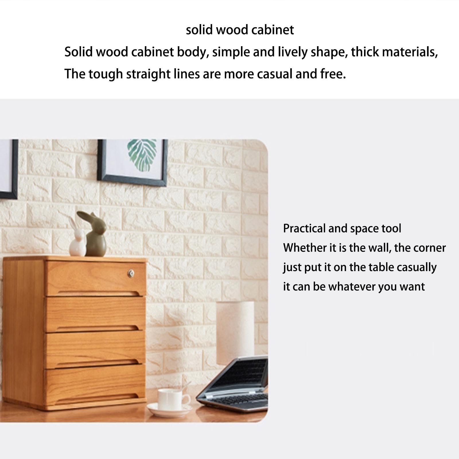 Caja archivadora,cajonera sobremesa ，archivadores oficina，cajón apilable，Material de madera maciza, resistente y duradero, con cerradura, adecuado para oficina, estudio, escritorio, encimera. (Color