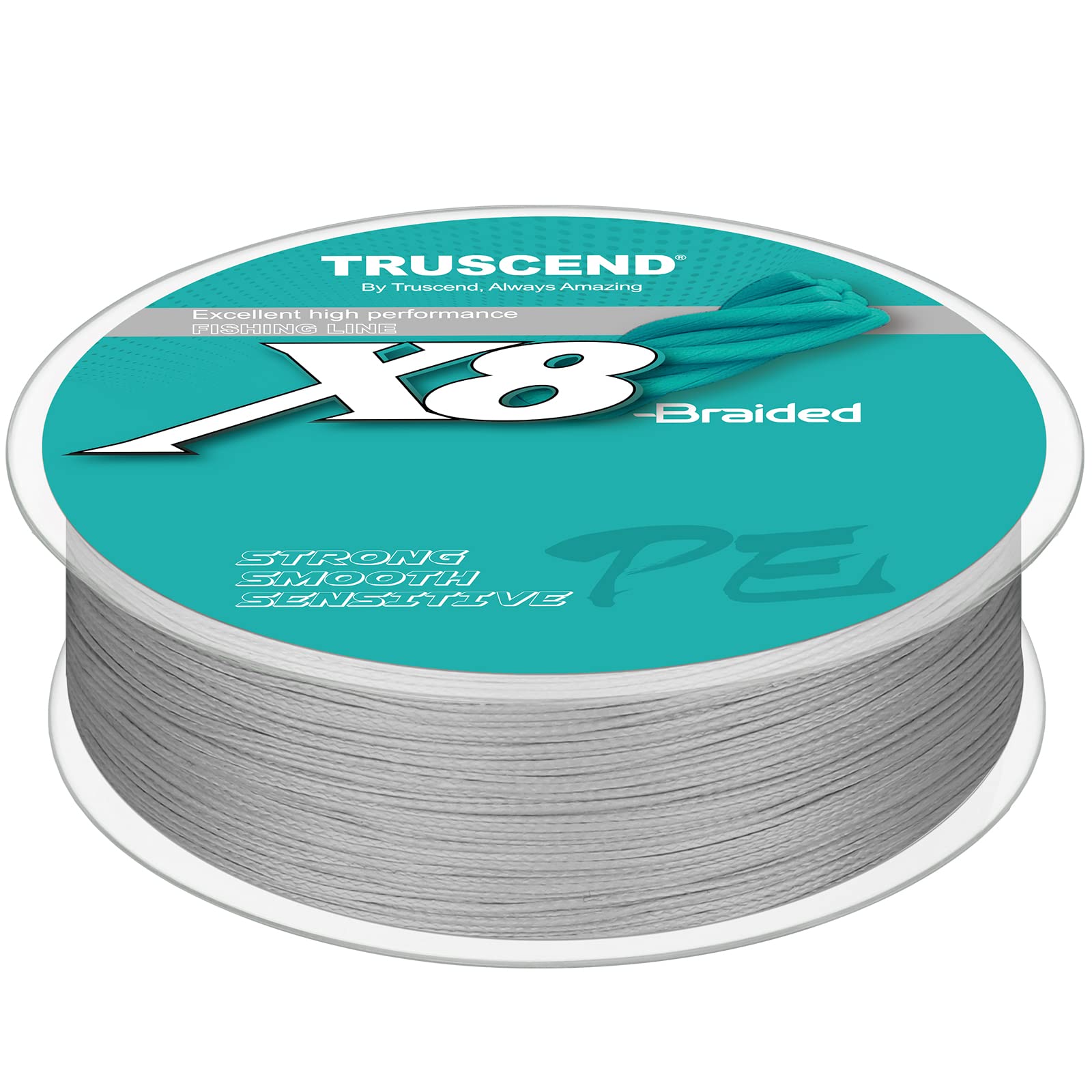 TRUSCEND Braided Fishing Line, Upgraded Spin 8 Strands Fishing Lines, PE Fishing Wire Smooth and Ultra Thin, Super Strength and Abrasion Resistant Fishing Accessories, No Stretch and Low Memory
