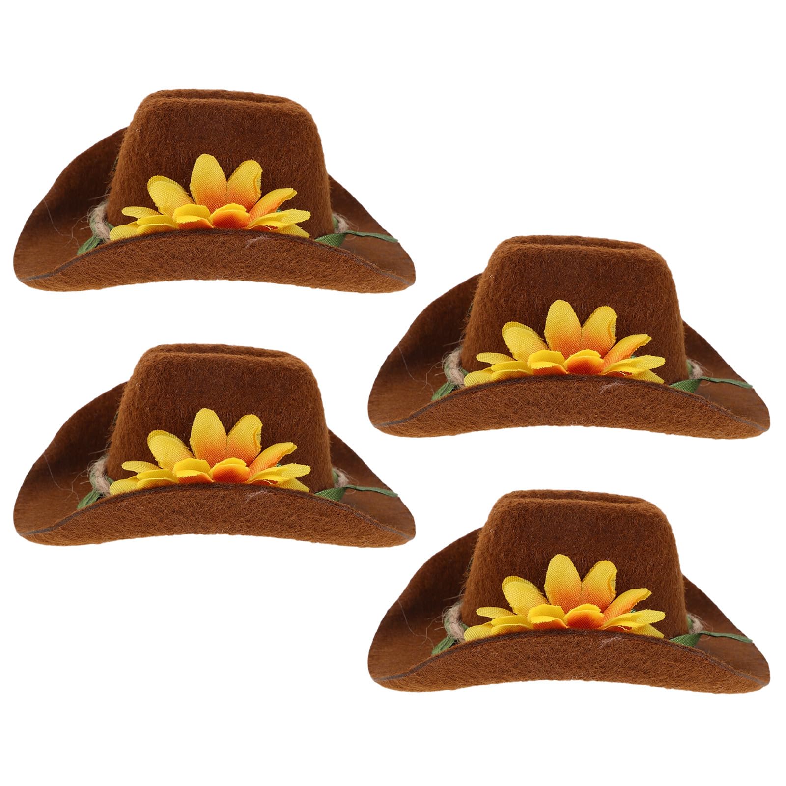 Chapeaux de cowboy en feutre pour hamsters et petits animaux Gadpiparty x4