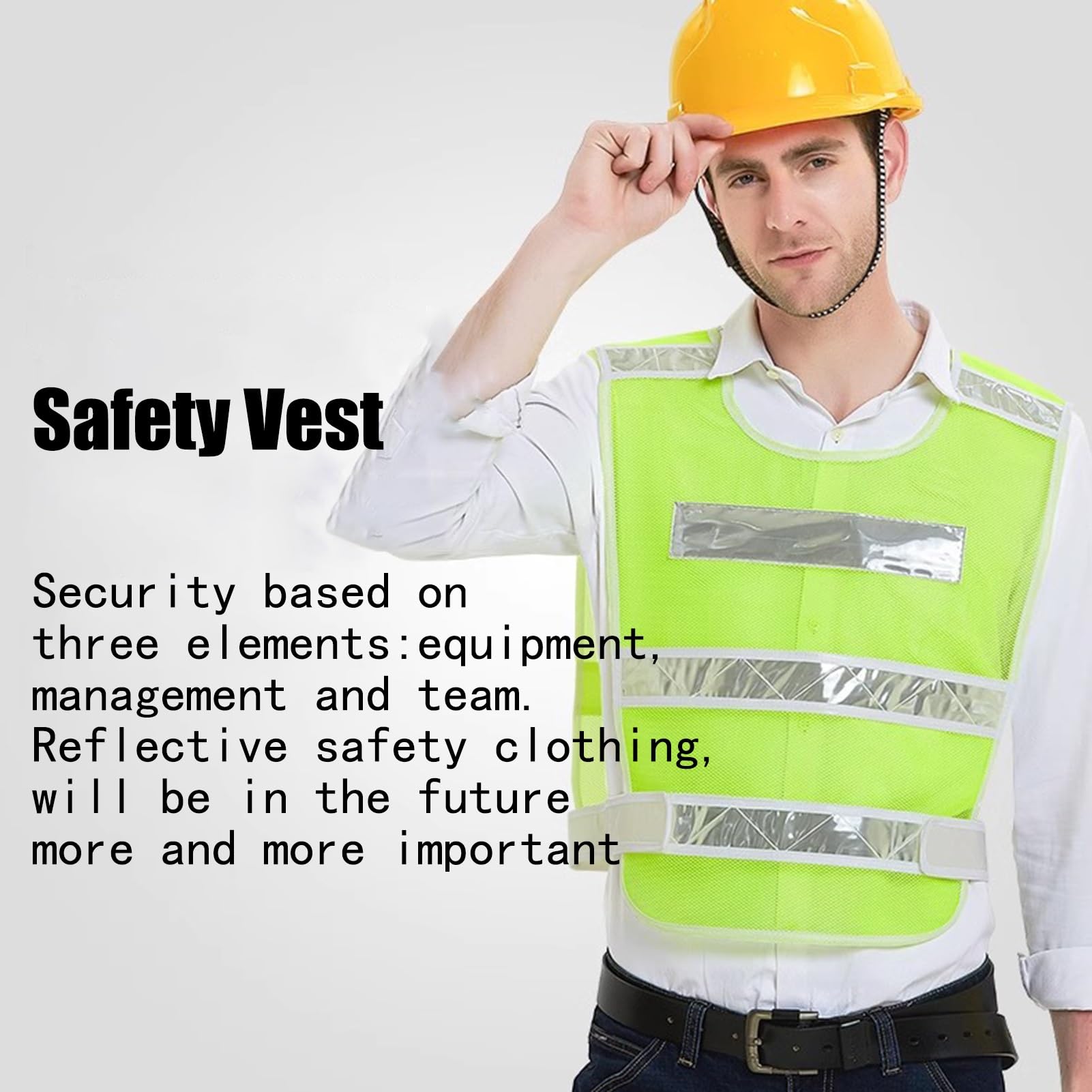 EvikoO Sicherheitsweste Warnwesten Weste, Sicherheitswesten mit reflektierenden Streifen, für Laufen/Bauen/Reinigen, Einheitsgröße (Color : Yellow, Size : 20pcs)