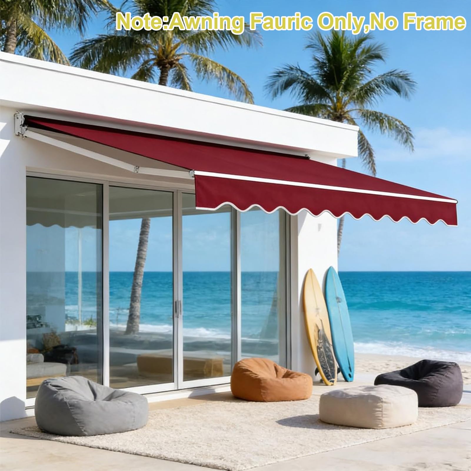 Patio Lona de Repuesto para Toldo Cenador Manual Retráctil Jardín,Impermeable protección UV(Solo la Tela) Tela De Repuesto De Puertas De Mercado Cubierta Protectora