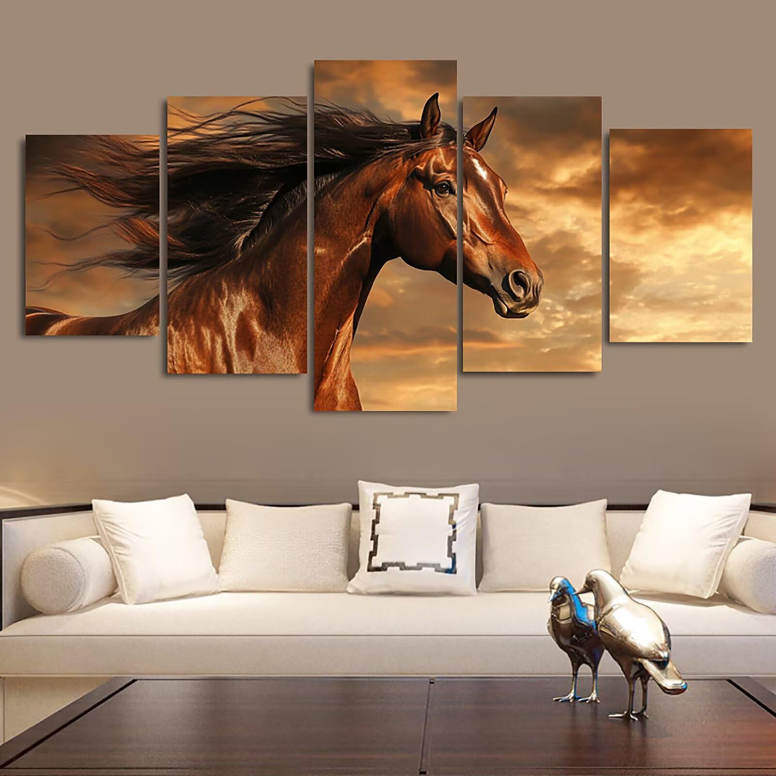 Diamentowy obraz dla dorosłych duży format 5 sztuk 88 x 175 cm chmura diamentowy obraz koń 5D diamentowe obrazy Embroidery kreatywne hobby pełny zestaw dla dorosłych do dekoracji sypialni 0m-946