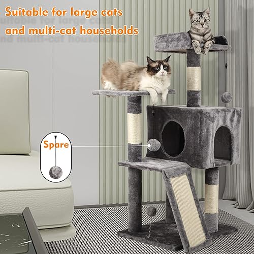 Miniatura 8 de Torre para gatos de 40.2 pulgadas de varios niveles para gatos de interior, árbol alto para gatos con postes rascadores cubiertos de sisal y