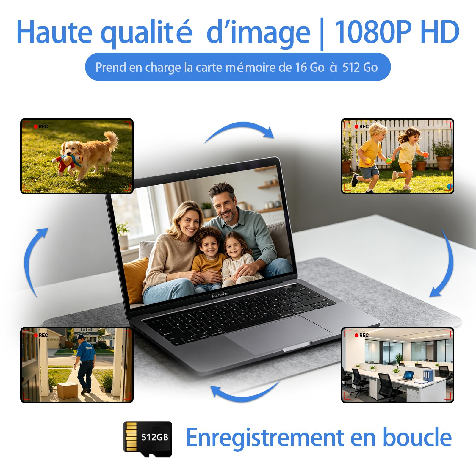 Mini caméra,caméra de Surveillance Haute définition 1080P,Taille compacte,avec détection de Mouvement,Vision Nocturne,Fonction d'enregistrement en Boucle,adaptée à la Maison au Bureau au mag
