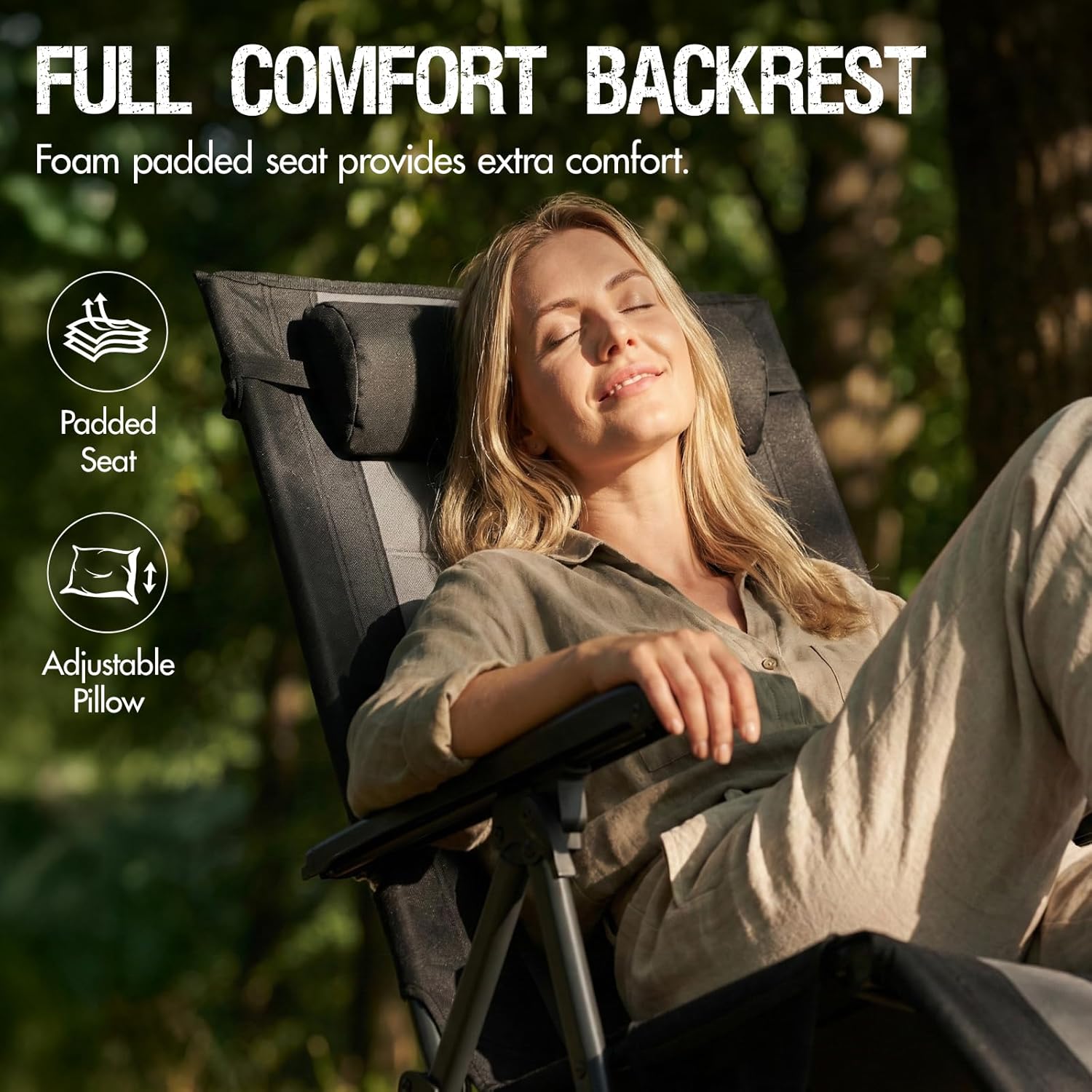 Portal Portable Zero Gravity Chair, Lounge Chair Outdoor Oversized Zero Gravity Chair Folding Lounge Chair with Adjustable Pillows and Cup Holder for Poolside Backyard and Lawn, Support 350lbs