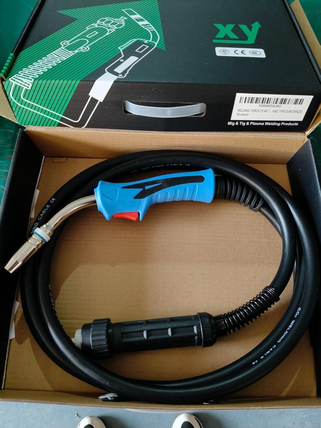 WELDING MIG 25 AK 15FT GRADE INDUSTRIAL MODEL 250 AMP AND TYPE EURO. welding mig/mag torch, suitable for welding iron, steel and aluminum.