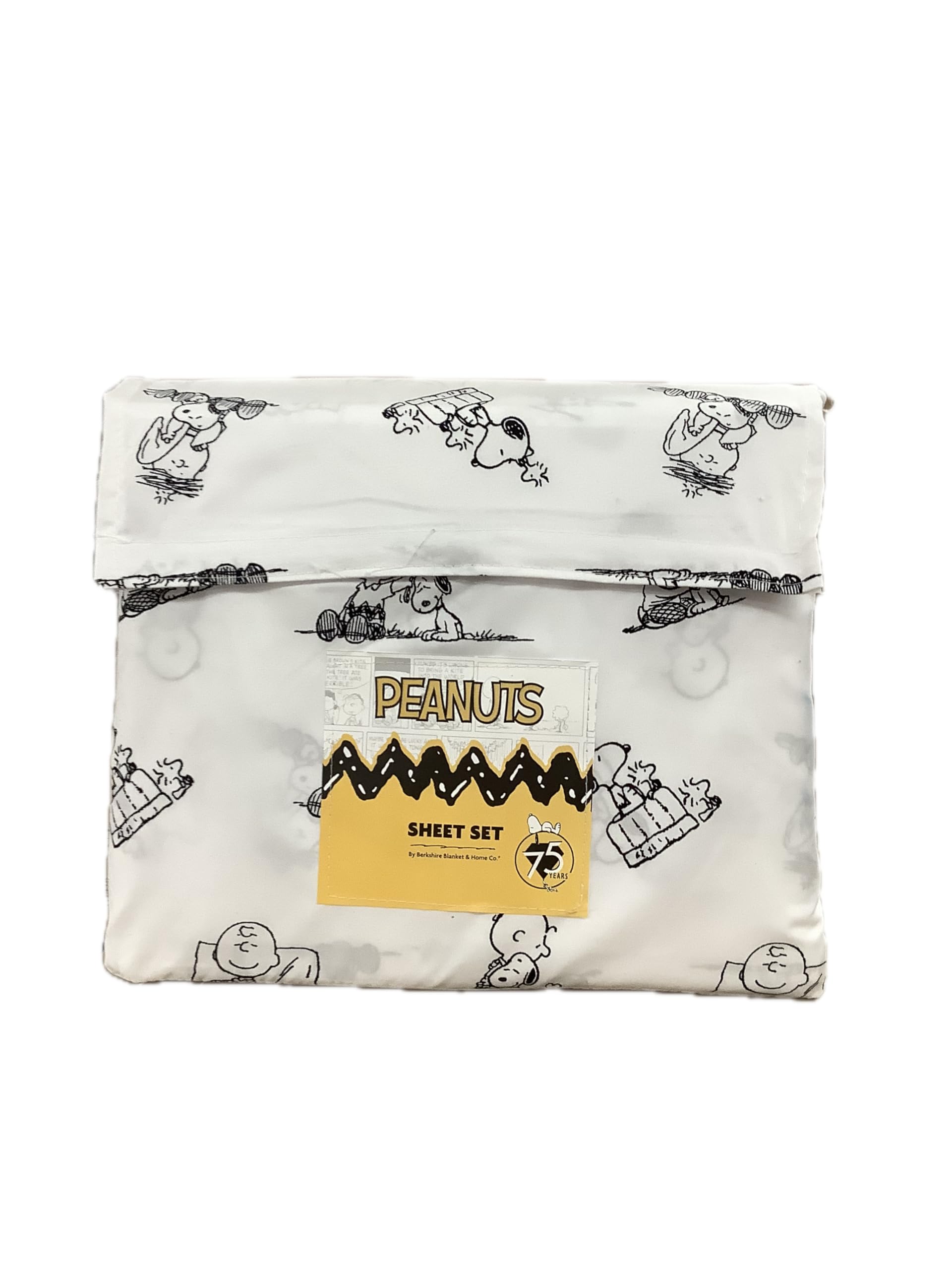 Berkshire Blanket & Home Co Peanuts & Friends Sheet Set (Black & White Peanuts Gang, Queen)