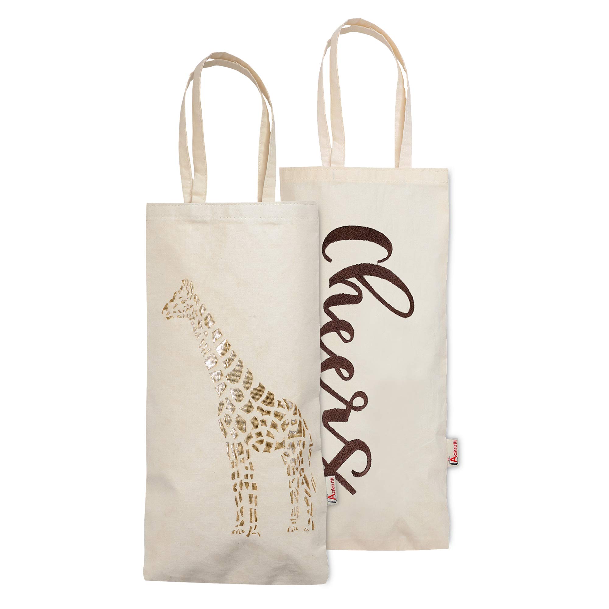 Aakrutii Reusable 100% Cotton EcoFriendly Water Bottle Carry Bags | Wine Holder Bag | Gift Bag (Cream) Pack of 2 (B07VBMSRMC) Amazon Price History, Amazon Price Tracker