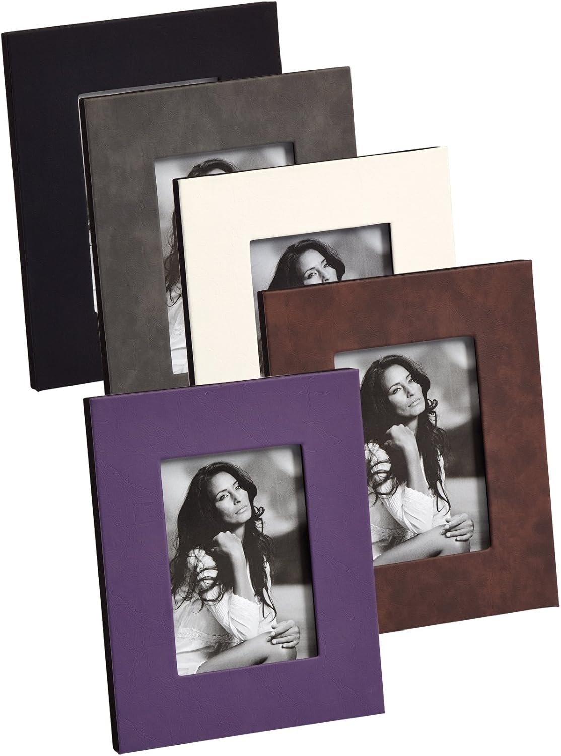 Walther Unique Helene Picture Frame, Artificial Leather, Weiß, 13 x 18 cm