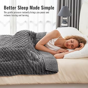 Uttermara Weighted Blanket Queen Size 15 Pounds for Adults, Sherpa Faux Fur Heavy Blanket for Couch Bed, Super Soft Plush Fleece & Cozy Sherpa Reverse, Luxury Long Fur Throw Blankets, 60 x 80, Gray