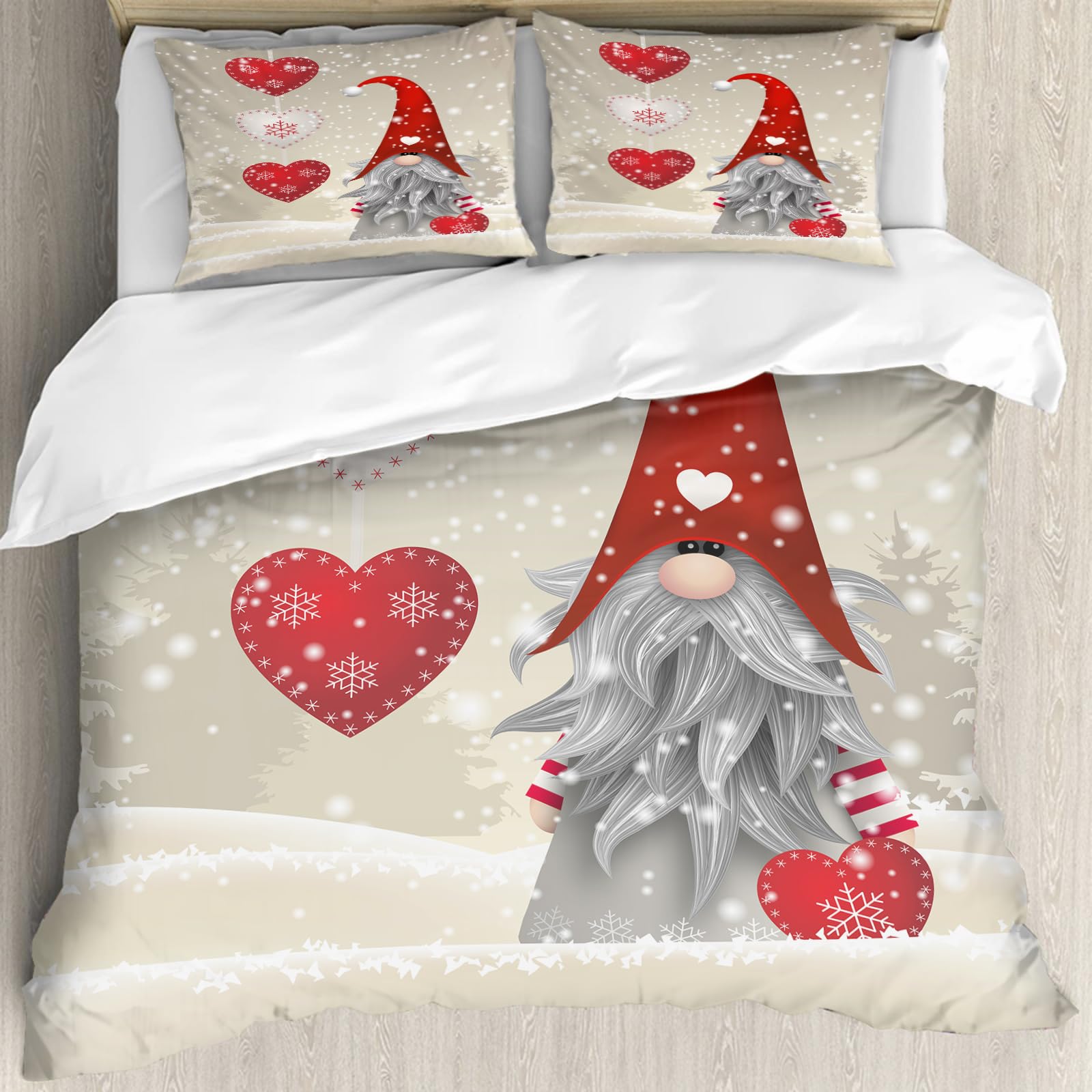 Housse de couette neige de Noël 200x228cm pour transformer votre chambre en hiver