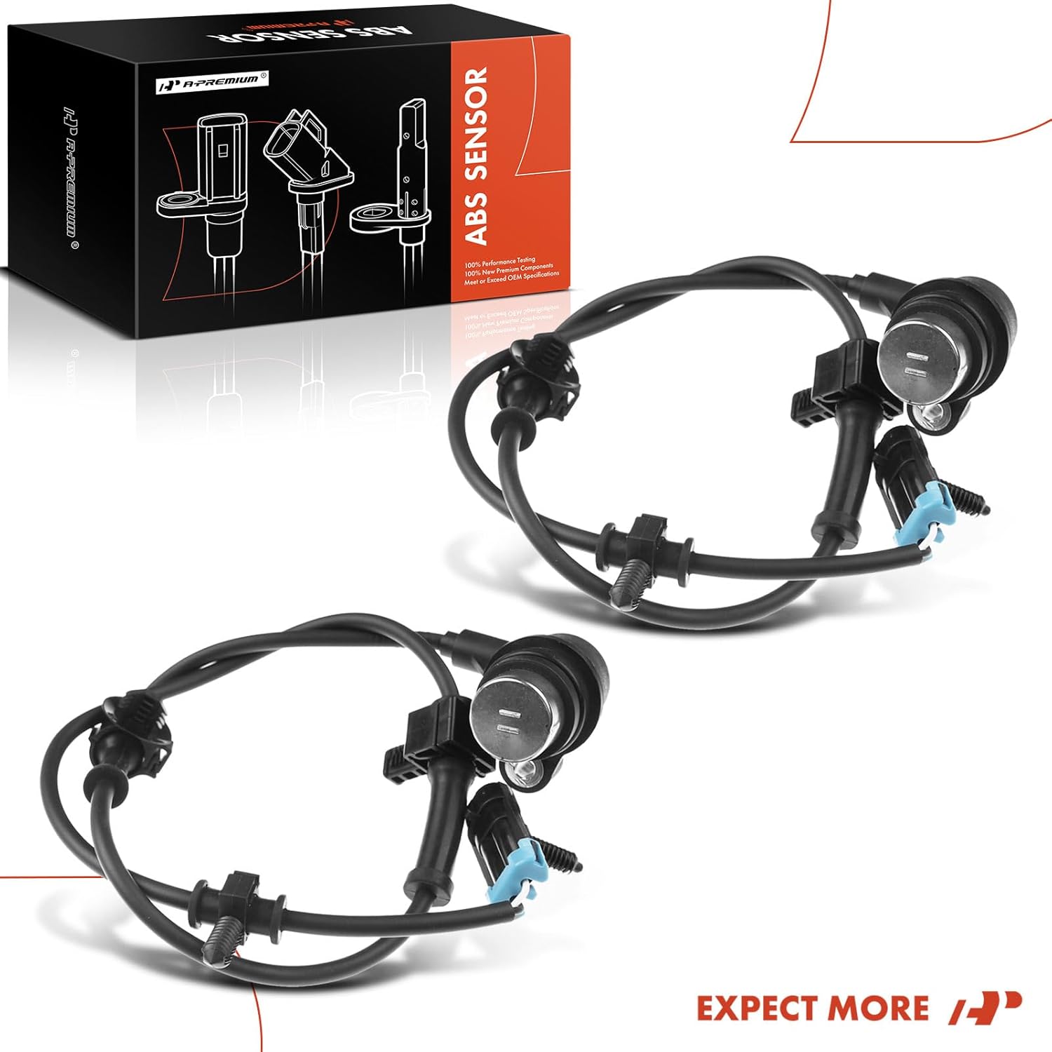 A-Premium 2PCS Rear ABS Wheel Speed Sensor Compatible with Cadillac Escalade ESV EXT, Chevrolet Avalanche 1500 2500 Suburban 1500 Tahoe, GMC Yukon XL 1500, 2003-2006