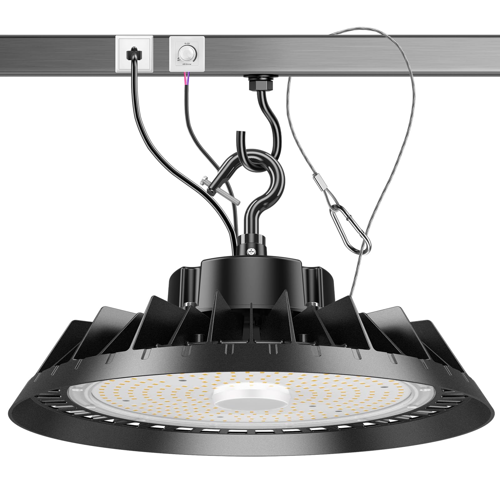 ADUB UFO LED High Bay Light 150W DLC ETL Listed High Bay LED Shop Light with Plug 5000K