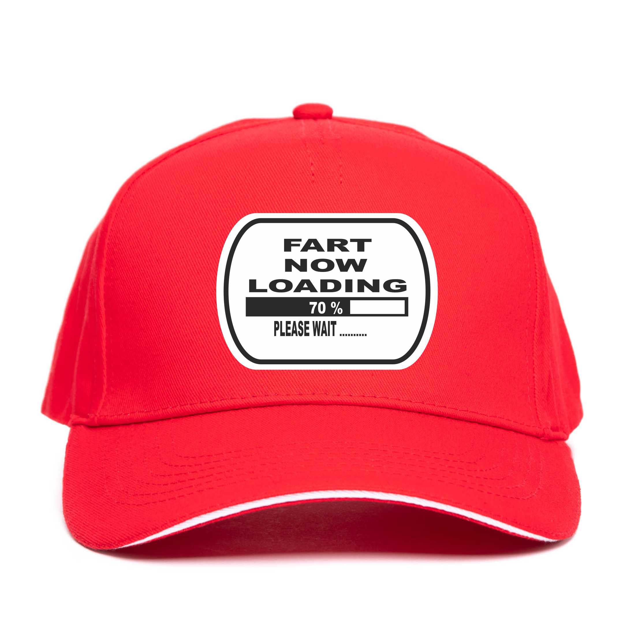 Print4U Baseball Cap Fart Loading Funny Slogan Birthday Hat Gift Red