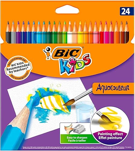 BIC Lápices de colorear Aquacouleur para niños, paquete de 24