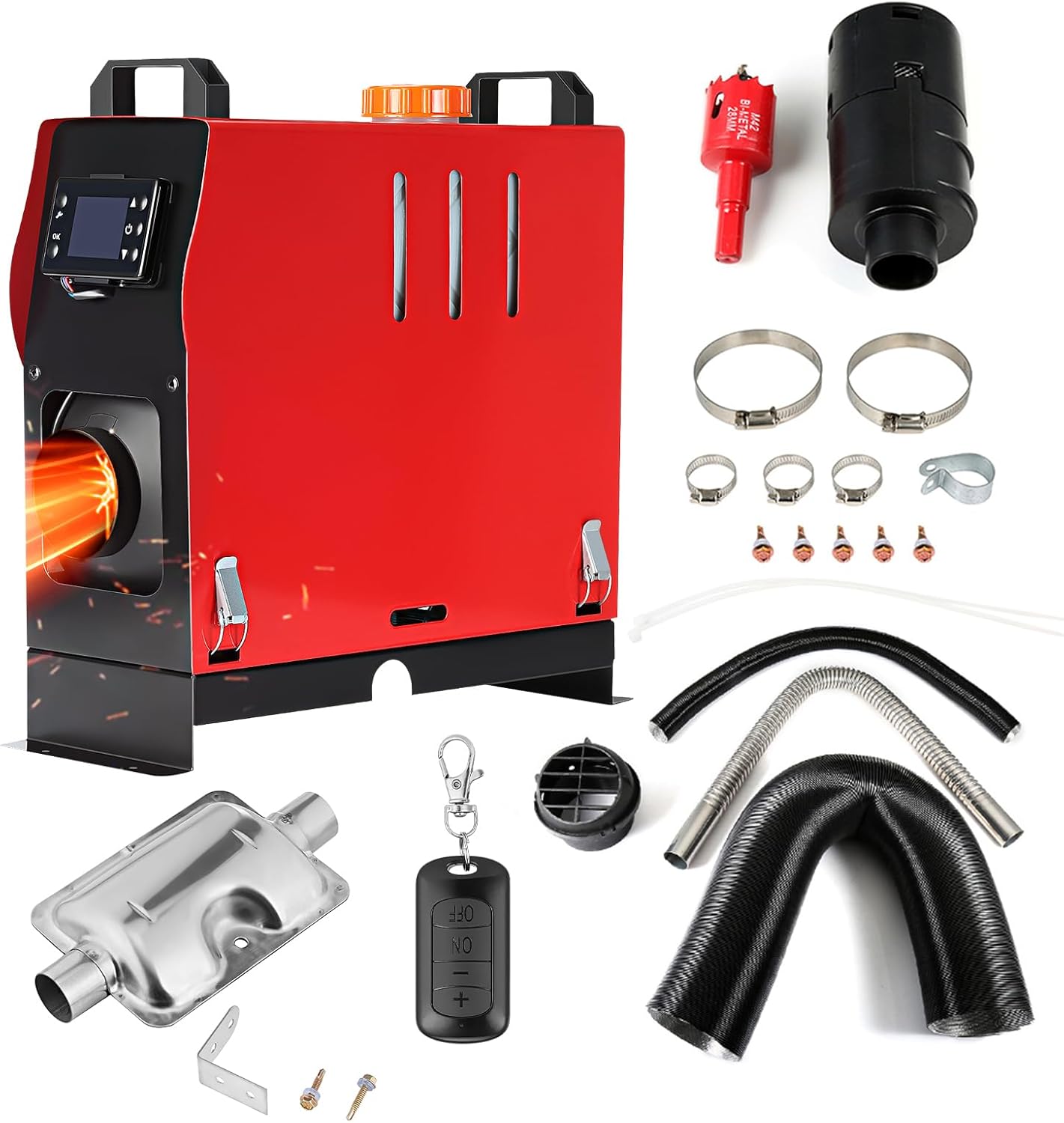 All components included in the GEARZAAR diesel heater package