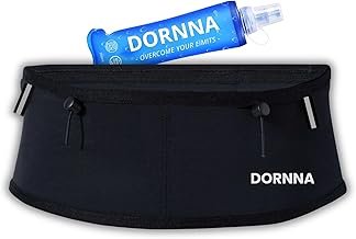 DORNNA Skinny W1 - Ceinture Running + Flasque Running 250ml - Ceinture Hydratation Running - Ceinture de Course avec Porte dossard et Porte bâton pour Le Trail Running. (S-M)