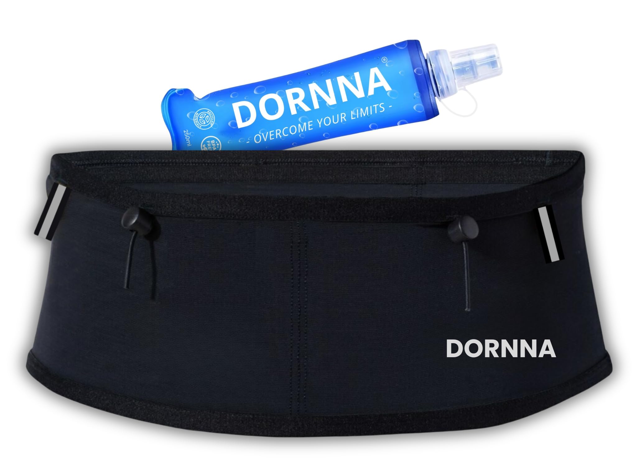 Skinny W1 Marsupio Running Borraccia Morbida 250 ml Corsa elastico porta pettorali bastoncini M-L