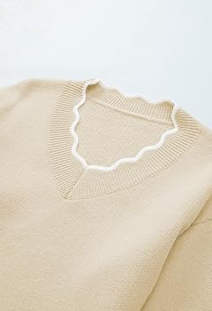 ★DUVETICA★ Torisa Velvet Light Cream Women's Down Jumper V Keeliya Womens Oversized Sweater Slouchy Wide V-Neck Fall