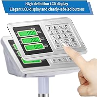 Vista 7 de TUFFIOM 661 libras de peso, báscula electrónica de plataforma, pantalla LCD de alta definición en acero inoxidable, báscula digital de piso