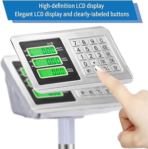 Miniatura 16 de TUFFIOM Báscula electrónica de plataforma de peso de 220 libras, básculas plegables de piso digital, pantalla LCD de alta definición de acero 220 lb