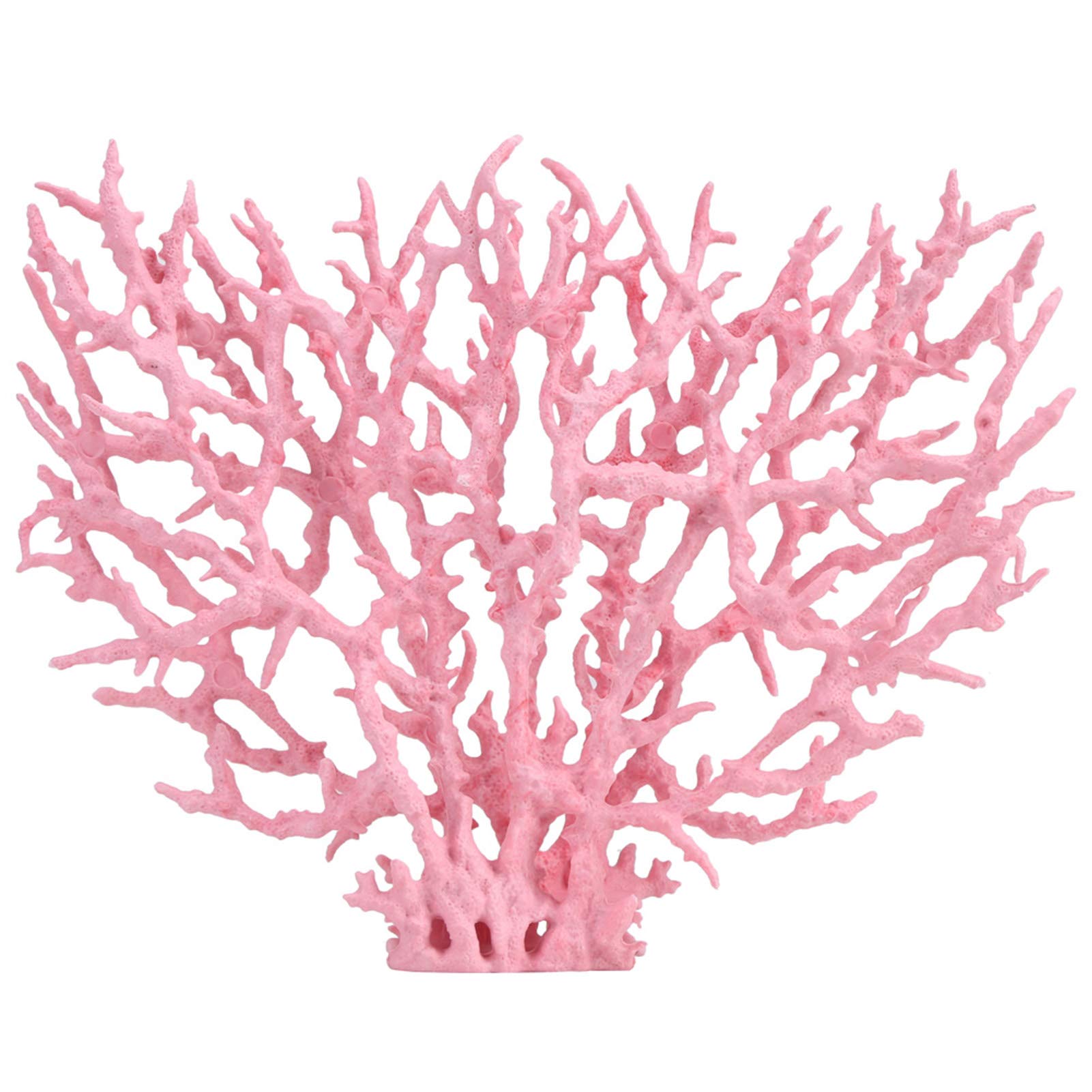 lvifloae Aquarium Coral Plastic Vivid Artificial Coral Plant Ornament for Aquarium Underwater Fish Tank Pink (Large Size (37.4 X 18.9 X 6.7in))