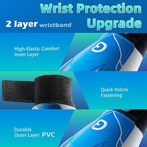 Miniatura 3 de Clbort - Guantes de portero de fútbol para jóvenes y niños, guantes de portero con palmas de súper agarre, guantes de fútbol antideslizantes,