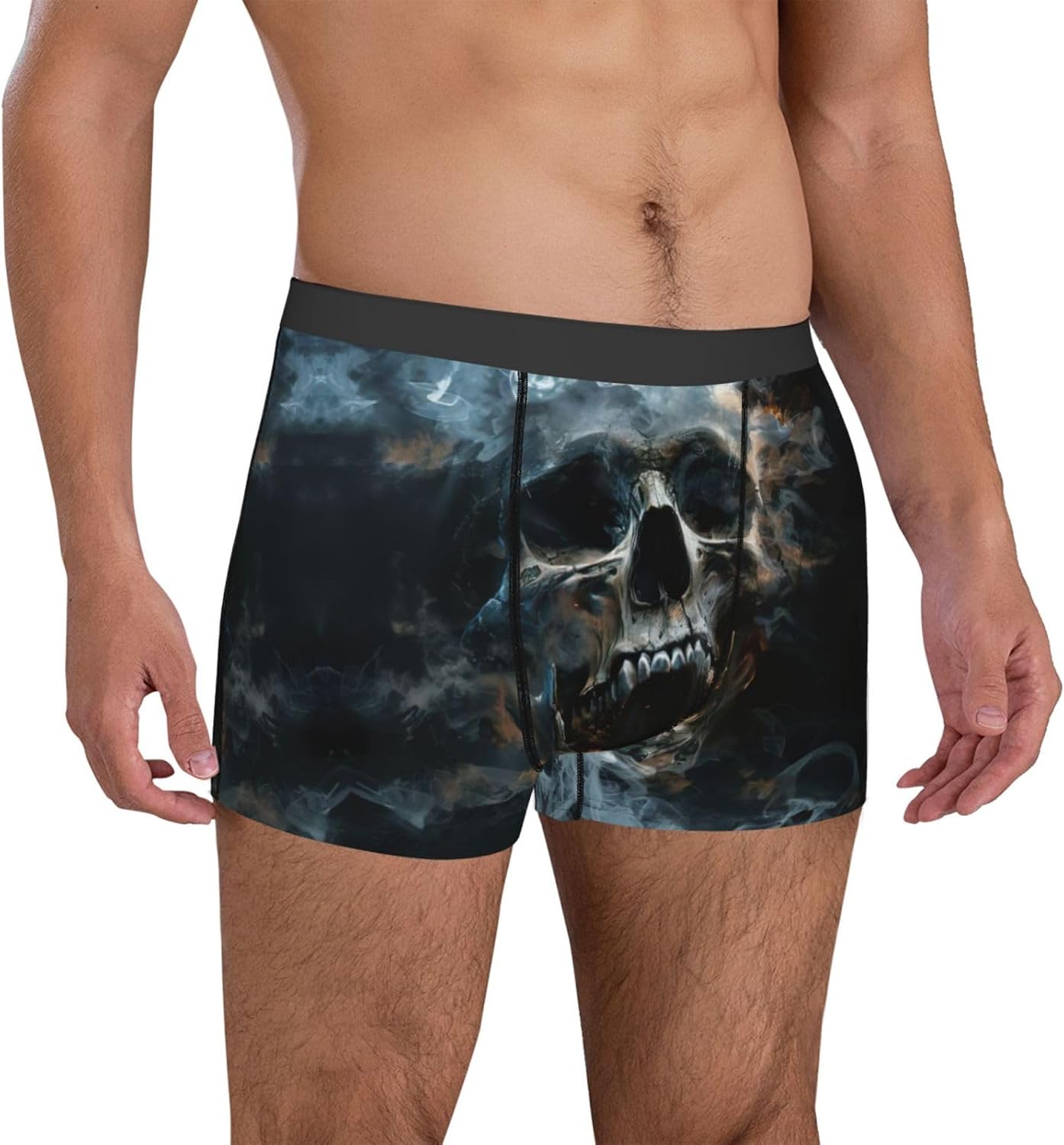 horror ghost skull print Men's boxers, men's stretch leggings shorts Soft breathable boxer underwear